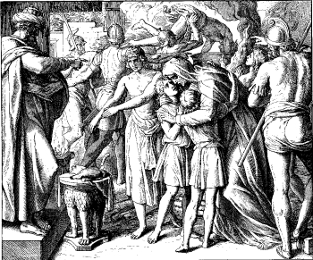 Martyrs refusing to sacrifice to the Greek idol from Die Bibel in Bildern